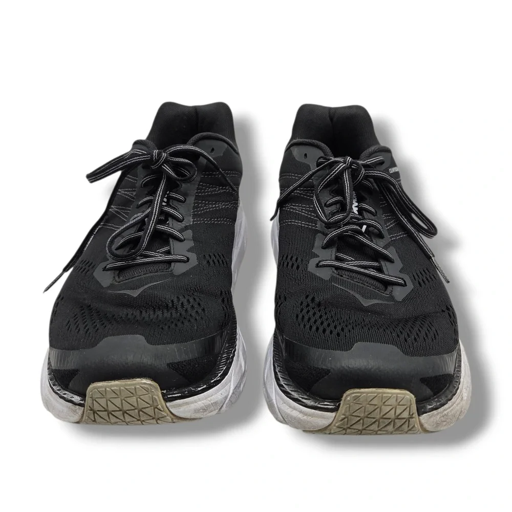 Hoka One One Clifton 6 Sneakers Mens‎ 12 Black White Running Shoes